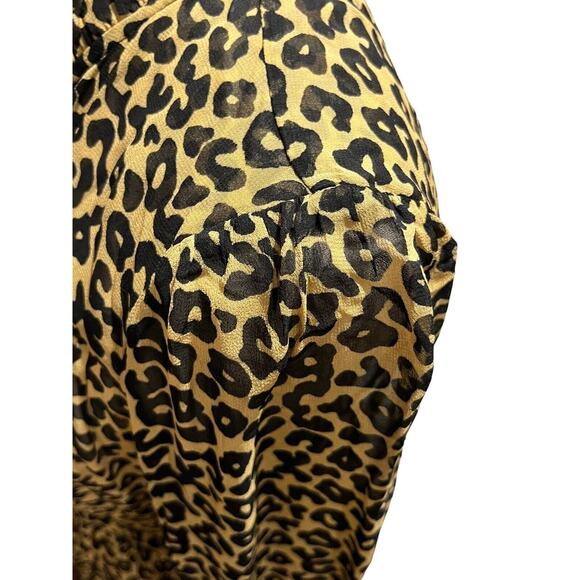 Sea New York Lottie Chiffon Animal Print Drawstring Long Sleeve Tassel Dress 4 - Picture 11 of 16